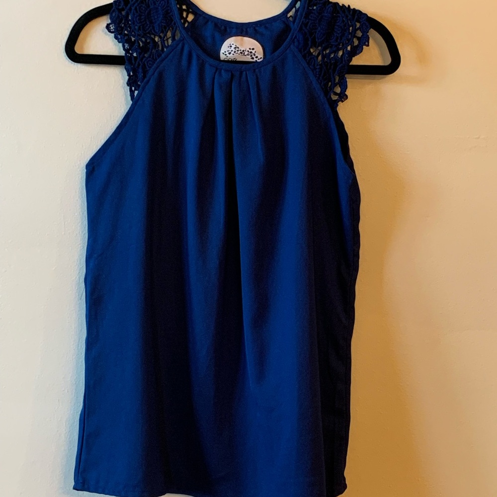 Almatrichi Blue Crochet Blouse